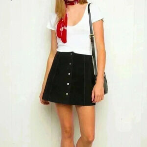 Melville velvet button skirt